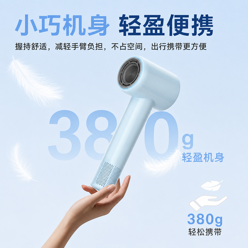 无线家用吹风机充电吹风筒便携可拆卸高速负离子冷热发吹风机 P6无线款