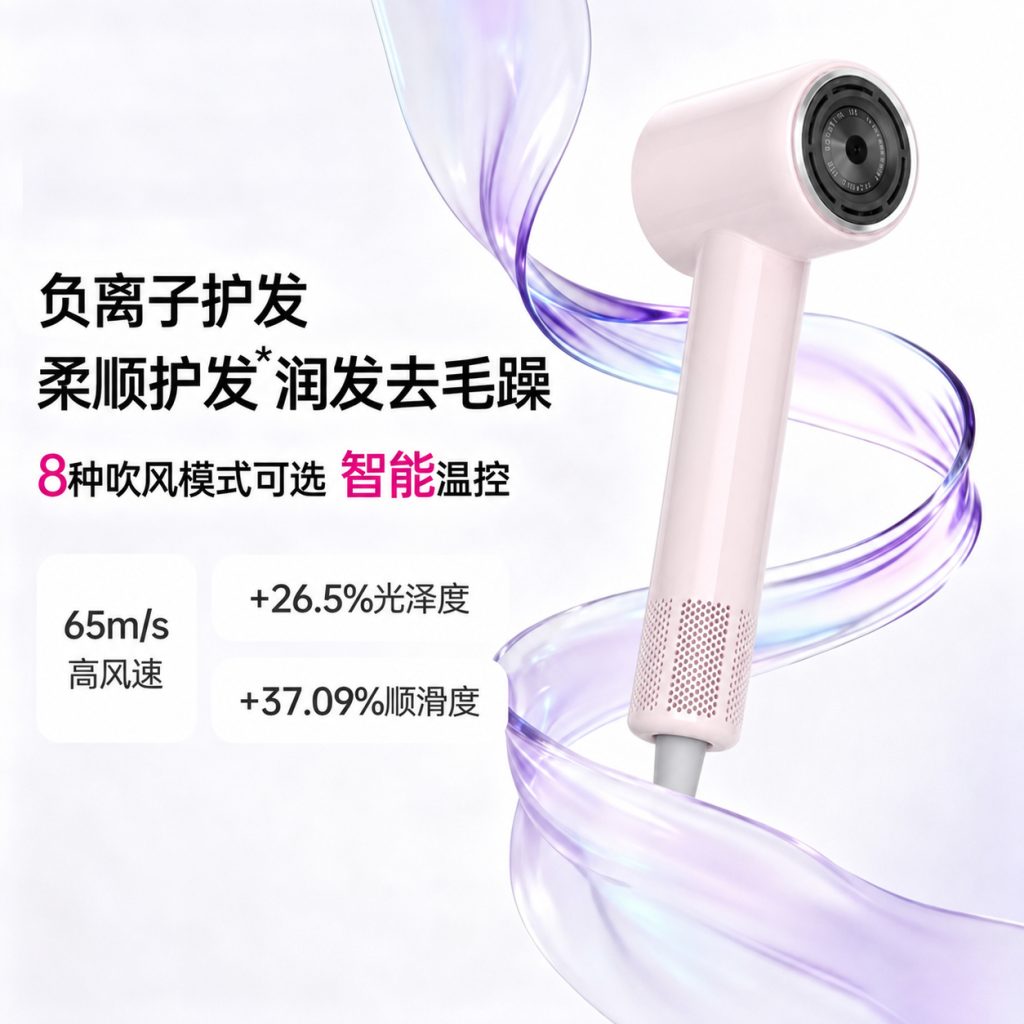 小型电吹风筒个人护理便携式负离子红外测距无叶高速吹风机 P6测距款