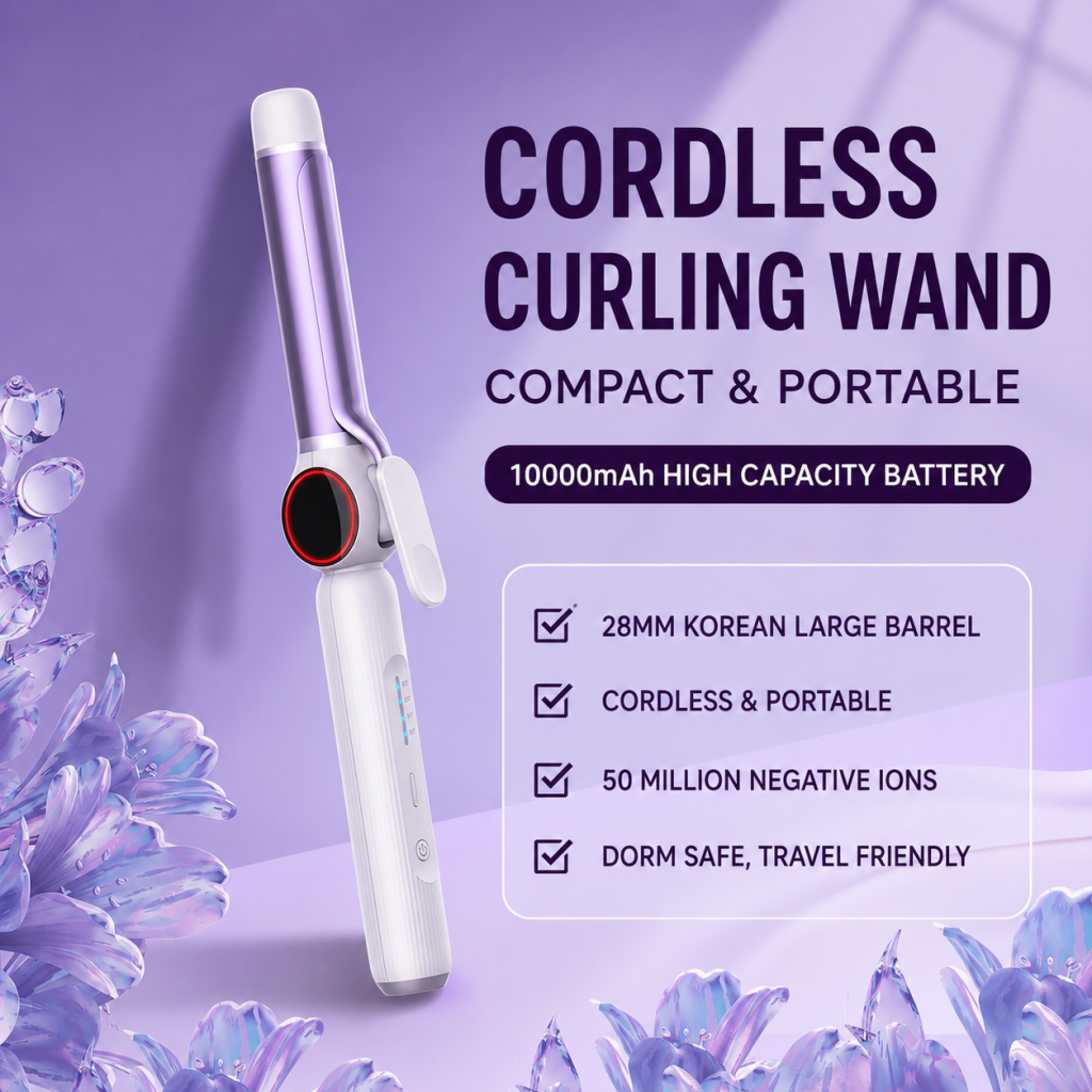 2-in-1 Hair Curler & Straightener, Household Hair Flat Iron for Styling, Fluffy Hair, Inner Curls; Negative Ion Technology, Damage-Free Hair Styling